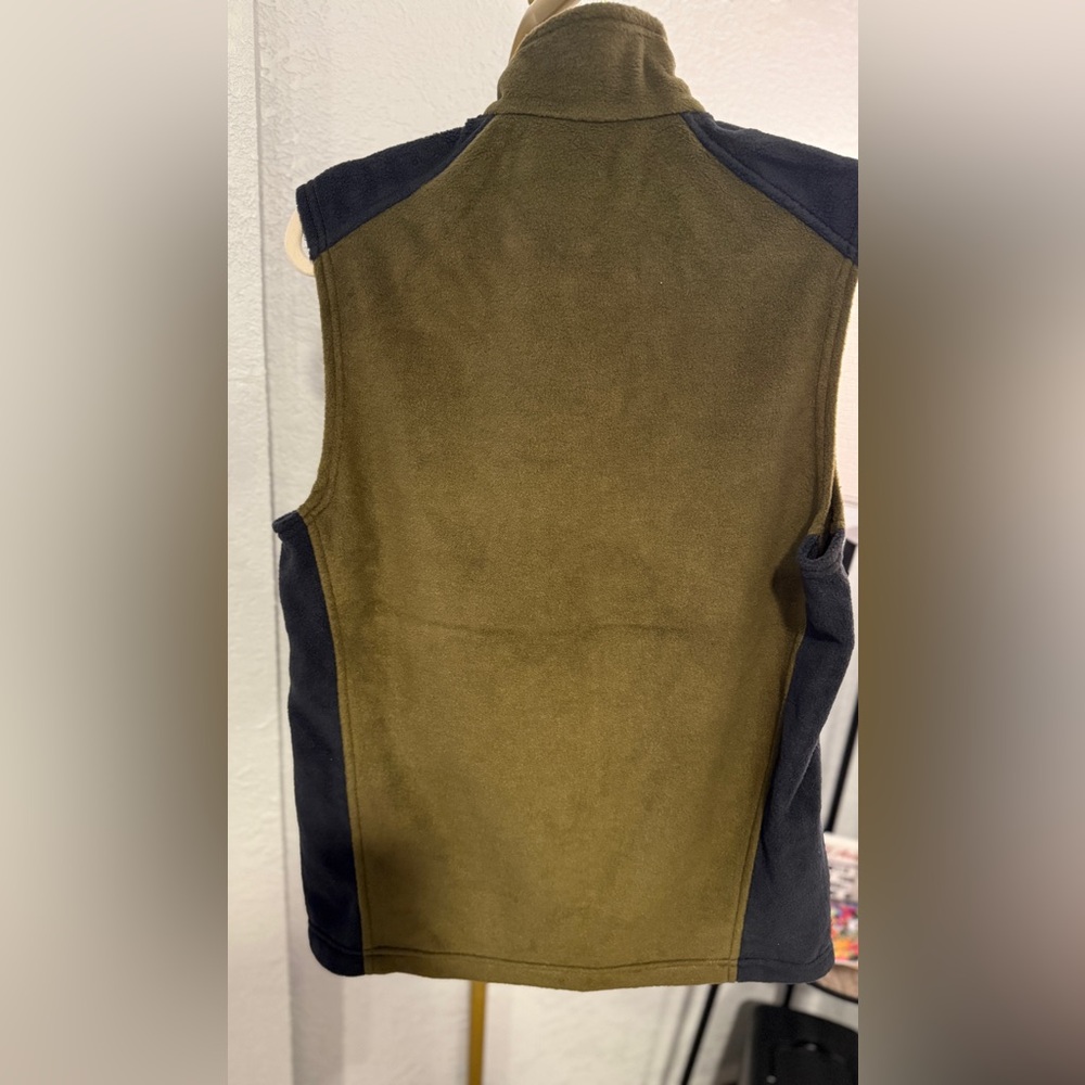 Columbia Men’s Fleece Vest Olive Green Black Size Small NWT Full Zip - Picture 9 of 9